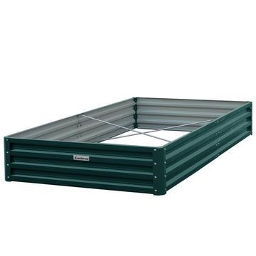 Wallaroo Garden Bed 240 x 120 x 30cm Galvanized Steel - Green - RnR Galore
