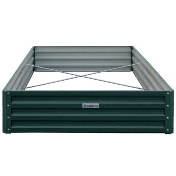 Wallaroo Garden Bed 240 x 120 x 30cm Galvanized Steel - Green - RnR Galore
