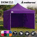 Wallaroo Gazebo Tent Marquee 3x3 PopUp Outdoor Purple - RnR Galore