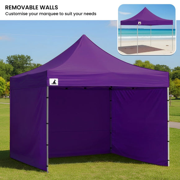 Wallaroo Gazebo Tent Marquee 3x3 PopUp Outdoor Purple - RnR Galore