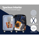 Wanderlite 24" 66cm Luggage Trolley Travel Set Suitcase Carry On Hard Case TSA Lock Lightweight Black - RnR Galore