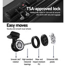Wanderlite 2pc Luggage Trolley Set Suitcase Travel TSA Carry On Hard Case Lightweight Black - RnR Galore