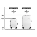 Wanderlite 2pcs Luggage Trolley Travel Suitcase Set TSA Hard Shell Case Strap White - RnR Galore