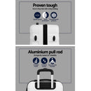 Wanderlite 3pcs Luggage Trolley Travel Suitcase Set TSA Hard Shell Case Strap White - RnR Galore
