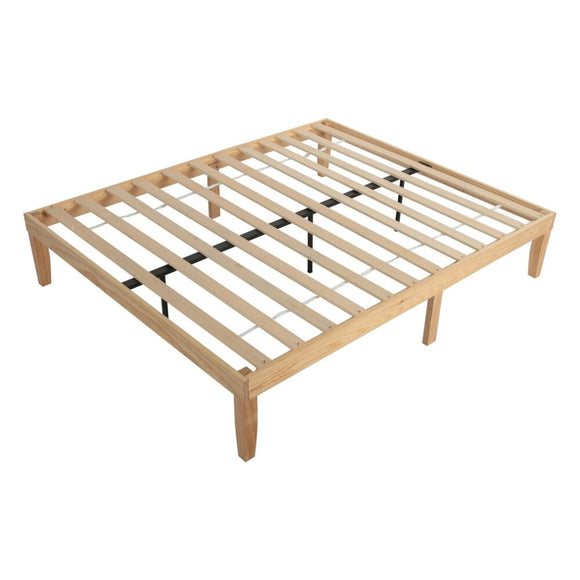Warm Wooden Natural Bed Base Frame – Double - RnR Galore