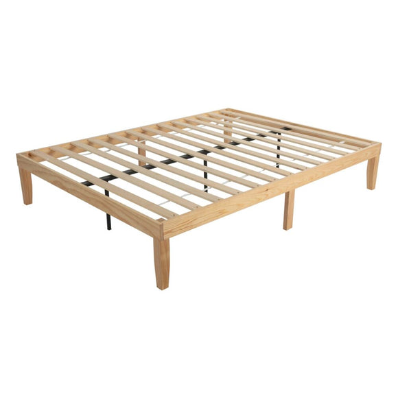 Warm Wooden Natural Bed Base Frame – Double - RnR Galore