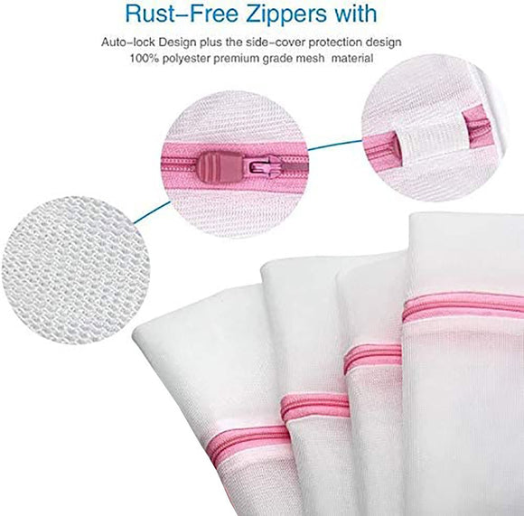 Washing Bag Pack Set Of 6 Laundry Bags Mesh Lingerie Delicate clothes Wash Bags - RnR Galore