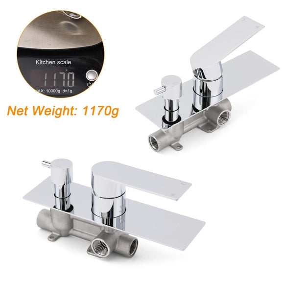 Watermark Chrome Square Shower Mixer Diverter Tap Valve For Shower Combo Spout - RnR Galore