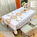Waterproof Oilproof Washable Heat - Resistant PVC Tablecloth - 5 Patterns & Sizes for Home, Restaurant & Picnic Dining（E,180*138） - RnR Galore
