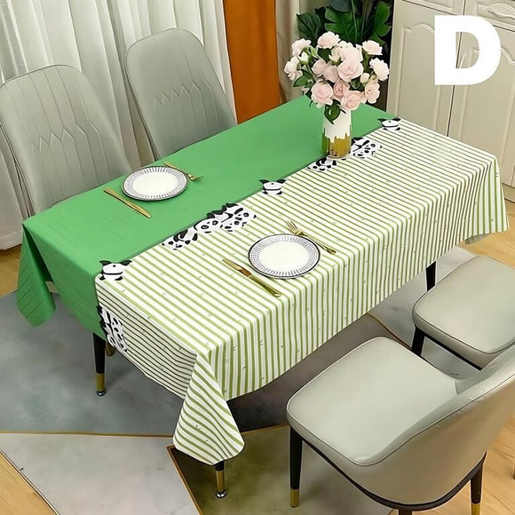 Waterproof Oilproof Washable Heat - Resistant PVC Tablecloth - 5 Patterns & Sizes for Home, Restaurant & Picnic Dining（E,180*138） - RnR Galore