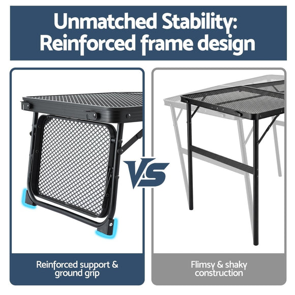 Weisshorn Camping Table Mesh Desktop Lightweight Portable Outdoor Folding Grill Desk - RnR Galore