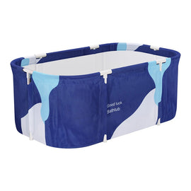 Weisshorn Foldable Bathtub PVC Spa Bucket Inflatable Cushion 114x62cm Navy Blue - RnR Galore