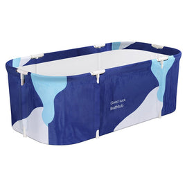Weisshorn Foldable Bathtub PVC Spa Bucket Inflatable Cushion 134x65cm Navy Blue - RnR Galore