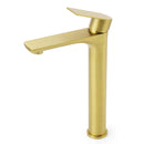 WELS Brushed Gold Round Tall Basin Mixer Bathroom Vanity Faucet Tap Lever Handle - RnR Galore