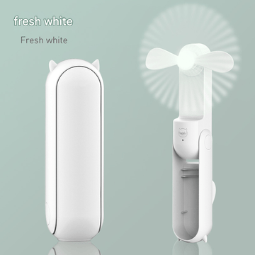 White 2 - in - 1 Foldable Mini Fan & Power Bank - Ultra - Compact USB Rechargeable Personal Fan - RnR Galore
