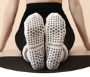 White (3 - Pack) Unisex Striped Non - Slip Grip Socks - Cotton Crew Socks for Yoga, Pilates & Home Workouts - RnR Galore