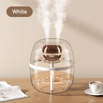 White Crystal Clear Dual Mist Humidifier - Ultrasonic Cool Mist & Quiet Operation with Ambient Night Light for Bedroom & Office - RnR Galore