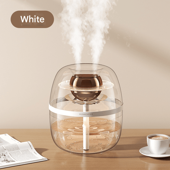 White Crystal Clear Dual Mist Humidifier - Ultrasonic Cool Mist & Quiet Operation with Ambient Night Light for Bedroom & Office - RnR Galore