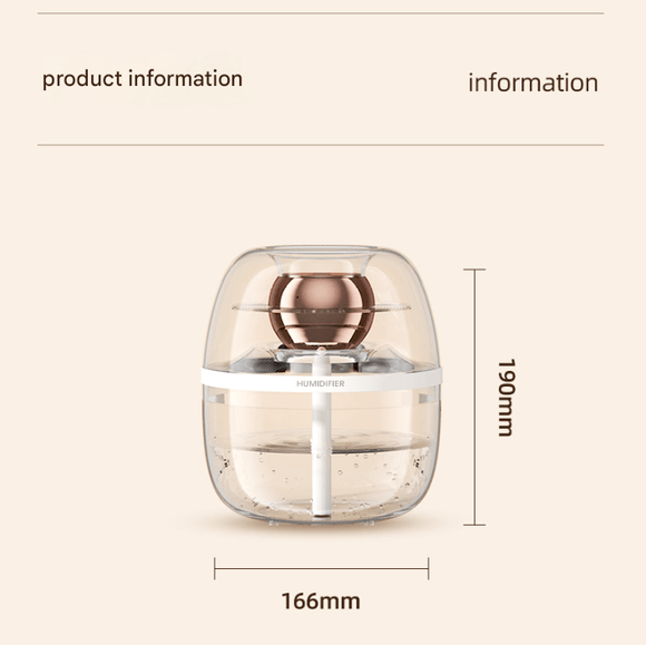 White Crystal Clear Dual Mist Humidifier - Ultrasonic Cool Mist & Quiet Operation with Ambient Night Light for Bedroom & Office - RnR Galore