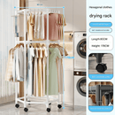 White double layer 360° Rotating Portable Garment Rack - Heavy Duty Rolling Clothes Stand with Wheels for Bedroom & Laundry - RnR Galore