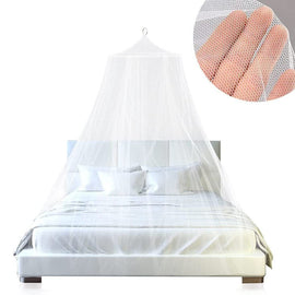 White Hanging Princess Bed Canopy Mosquito Net - Dome Bedding for Dorm Rooms & Bedrooms (Fits 1.5m - 1.8m Beds) - RnR Galore