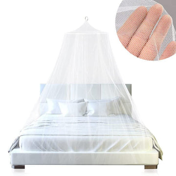 White Hanging Princess Bed Canopy Mosquito Net - Dome Bedding for Dorm Rooms & Bedrooms (Fits 1.8m - 2m Beds) - RnR Galore
