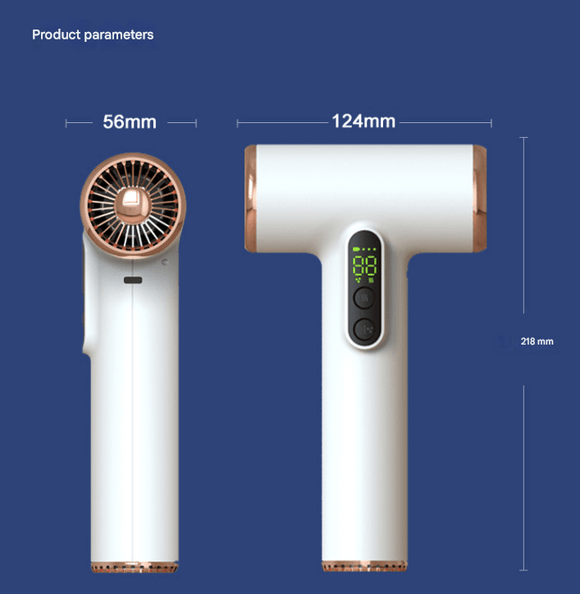 White High - Power Cordless Hair Dryer, 15600mAh USB Rechargeable Blow Dryer with Hot & Cold Air, 3 Speeds & Heat Settings - RnR Galore