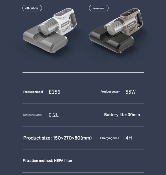 White High - Power Wireless UV Sterilization Mite Removal Vacuum Cleaner - Powerful Suction and Deep Cleaning for Home Use - RnR Galore