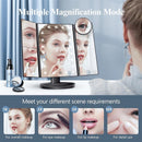 White LED Lighted Tri - Fold Vanity Mirror with 2X/3X/10X Magnification - RnR Galore