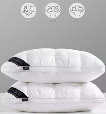 White Luxury Adjustable Bed Pillow Set (2 - Pack) - Hotel Quality Down Alternative for Ultimate Neck Support & Comfort - RnR Galore