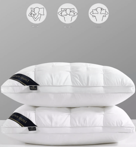 White Luxury Adjustable Bed Pillow Set (2 - Pack) - Hotel Quality Down Alternative for Ultimate Neck Support & Comfort - RnR Galore
