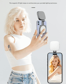White Magnetic Foldable Selfie Light with Mirror - Rechargeable LED Fill Light for iPhone & Android Vlogging(Mobile phone is a shooting prop and is not included) - RnR Galore
