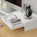 White Monitor Stand with Drawers - RnR Galore