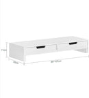 White Monitor Stand with Drawers - RnR Galore