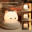 White Moon Shape Snowman Cute Animal LED Night Light - Rechargeable Silicone Nursery Lamp with Tap Control, Dimmable Bedside Light for Kids - RnR Galore