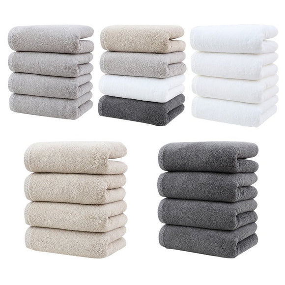 White Plush Cotton Hand Towel Set (4 - Pack) - Ultra Soft, Absorbent & Quick - Drying Face Towels for Bathroom - RnR Galore