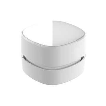 White Rechargeable Cordless Mini Desktop Vacuum - Portable Handheld Cleaner for Desk, Keyboard, Crumb & Dust - RnR Galore