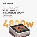 White Retro Mini Digital Camera Keychain - 48MP Portable Pocket Camcorder with 1080p HD Video - RnR Galore