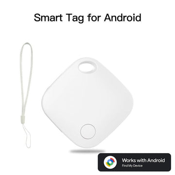 White Smart Item Tracker for Android - Bluetooth Locator Tag Works with Google Find My Device Network - RnR Galore
