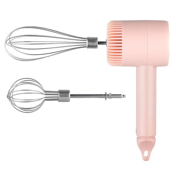 White Wireless charging handheld mixer, 30W with three - speed settings. Dual whisk heads designed for whipping eggs, cream, and batter. Suitable for both kitchen and outdoor use, also an ideal gift. - RnR Galore