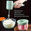 White Wireless charging handheld mixer, 30W with three - speed settings. Dual whisk heads designed for whipping eggs, cream, and batter. Suitable for both kitchen and outdoor use, also an ideal gift. - RnR Galore