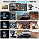 WIFI 3 Channels Dash Cam 1080P Full HD Car Dashcam Comes with Free 32GB Card - RnR Galore