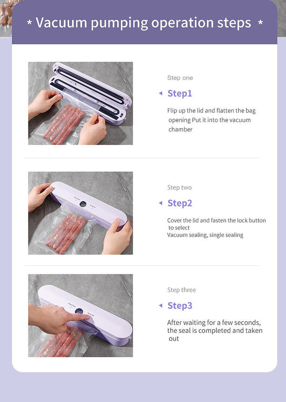 Wireless Portable Vacuum Sealing Machine - Automatic Food Sealer with LCD Display & Dual Modes(White) - RnR Galore