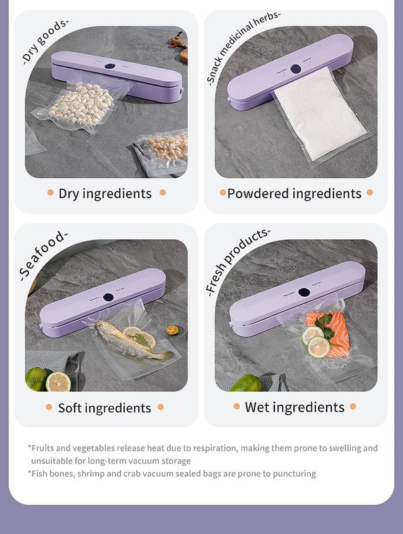 Wireless Portable Vacuum Sealing Machine - Automatic Food Sealer with LCD Display & Dual Modes(White) - RnR Galore