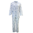 Womens PYJAMAS PJs Set Pajamas Ladies Cotton PJ Womens Long Sleeve Sleepwear - Blue - 12 - RnR Galore