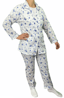 Womens PYJAMAS PJs Set Pajamas Ladies Cotton PJ Womens Long Sleeve Sleepwear - Blue - 20 - RnR Galore
