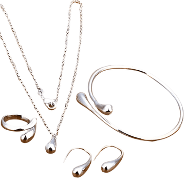 Women's Silver Needle Jewelry Set (4 pcs) - RnR Galore
