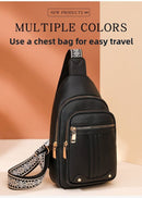 Women's Soft PU Leather Sling Bag Crossbody Chest Purse with Adjustable Boho Strap - Lightweight Multi - Pocket Shoulder Daypack for Travel & Daily Use - Khaki - RnR Galore