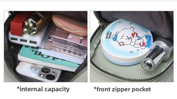 Women's Soft PU Leather Sling Bag Crossbody Chest Purse with Adjustable Boho Strap - Lightweight Multi - Pocket Shoulder Daypack for Travel & Daily Use - Light green - RnR Galore