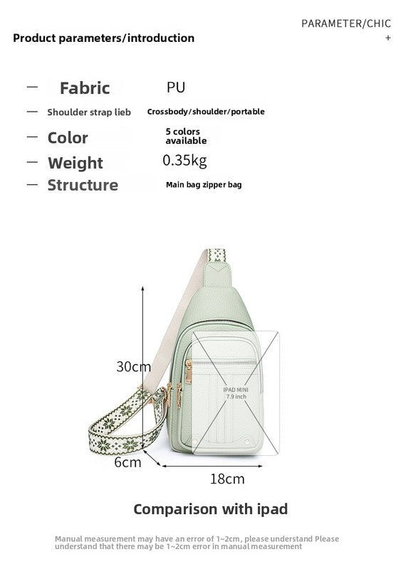 Women's Soft PU Leather Sling Bag Crossbody Chest Purse with Adjustable Boho Strap - Lightweight Multi - Pocket Shoulder Daypack for Travel & Daily Use - Red - RnR Galore